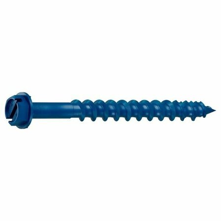 TAPCON 3/16-inch x 2-1/4-inch Climaseal Blue Slotted Hex Head Concrete Screw Anchors w/Drill Bit, 100PK 3030